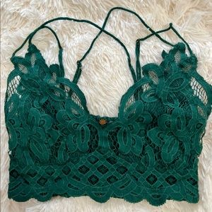 Free People Adella Bra Bralette Forest Green M